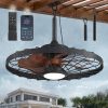 windphoto 24" Outdoor IP65 Waterproof Plug in Ceiling Fan with Lights | 6 Speeds,3CCT,Quiet,Timer,Remote Control,Smart App,DC motor,Reversible,Caged Design,ABS Material,Gazebo,Patio,Porch,Pergola