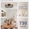 windphoto 20" Walnut Caged Low Profile Ceiling Fan with Light and Remote | Flush Mount, Bladeless Enclosed Fandelier, 6 Speed, Quiet Powerful DC, Rustic,Farmhouse, Small, Bedroom, Kitchen, Indoor