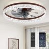 windphoto 20" Modern Ceiling Fans with Lights and Remote, Dimmable Low Profile Ceiling Fan, Flush Mount Ceiling Fan, Stepless Color Temperature Change and 6 Speeds - Brown | Fandelier, Dimmable Low Profile, Flush Mount, Stepless Color Temperature Change, 6 Speeds, Bedroom, Living Room, Kitchen