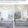 windphoto 2 Pack 24" Ceiling Fans with Lights and Remote, Fandelier Gold | 3CCT, 6 Speeds, Dimmable Low Profile, Flush Mount Ceiling Fan, Timer, Reversible, Memory, Bedroom, Living Room, Kitchen
