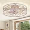 81Nrowl8mkL._AC_SL1500_.jpg windphoto 23" Caged Ceiling Fan with Light, Flush Mount Fandalier with Remote | Low Profile, Farmhouse Large, Bladeless Industrial, Quiet DC Motor, App Control for Bedroom, Kitchen, Dining Room, White Gold