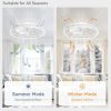 81OH-zGcR-L._AC_SL1500_.jpg windphoto 24'' Low Profile Ceiling Fans with Lights and Remote, White, 2 Pack | 3000-6000K Dimmable LED, 6 Wind Speeds, Quiet Reversible DC Motor, Small Flush Mount Fandelier for Bedroom, Living Room