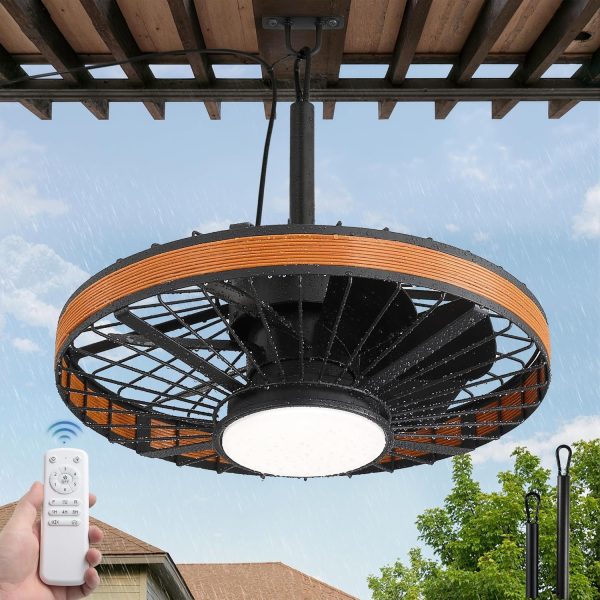 81OhE1L0uxL._AC_SL1500_.jpg windphoto 20 Outdoor Ceiling Fans with Light,Gazebo Fan with Hanging Hook | IP65 Waterproof,Outdoor Fan, App Control, 3CCT, Dimmable,6 Speeds, Caged, Plug in, for Patio, Porch, Pergola,Canopy, Brown