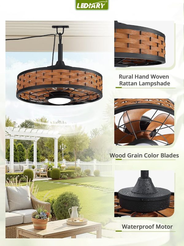 81OofzfozEL._AC_SL1500_.jpg windphoto 20" Brown Waterproof Outdoor Ceiling Fan with Light for Patios | IP65 Wet Rated,No Assembling,3CCT Dimmable,6-Speeds,Boho Rattan,Remote&APP Control, for Gazebo,Porch