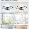 81P7-Hdh3wL._AC_SL1500_.jpg Ceiling Fans with Lights 23 Inch Low Profile Fandelier with Remote Brown | 6 Speeds, Reversible, Dimmable Flush Mount Fan Light, Modern Ceiling Fan with Lights for Bedroom Bladeless