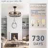 81PIQLPz2oL._AC_SL1500_.jpg windphoto 20 inch Fandelier Caged Ceiling Fan with Light and Remote, Brown | 6 Speed Adjustable,Timing, Quiet & Powerful DC, Small, Farmhouse, Industrial, Enclosed, Bladeless, Bedroom, Kitchen, Downrod