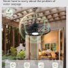 windphoto 24" Outdoor IP65 Waterproof Plug in Ceiling Fan with Lights | 6 Speeds,3CCT,Quiet,Timer,Remote Control,Smart App,DC motor,Reversible,Caged Design,ABS Material,Gazebo,Patio,Porch,Pergola