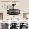 81Q2p3UiHUL._AC_SL1500_.jpg windphoto 20" Caged Farmhouse Victorian Ceiling Fan with Light, Black Gold | Downrod, Bladeless Enclosed Fandelier, 6 Speed, Quiet Powerful DC, Rustic,Vintage, Rustic, Small, Bedroom, Kitchen