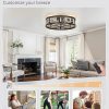 windphoto 20" Caged Flush Mount Vintage Ceiling Fan and Remote, Black | Low Profile, Bladeless Enclosed Fandelier, 6 Speed, Quiet Reversible DC, Rustic, Victorian, Rustic, Crystal, Bedroom, Kitchen