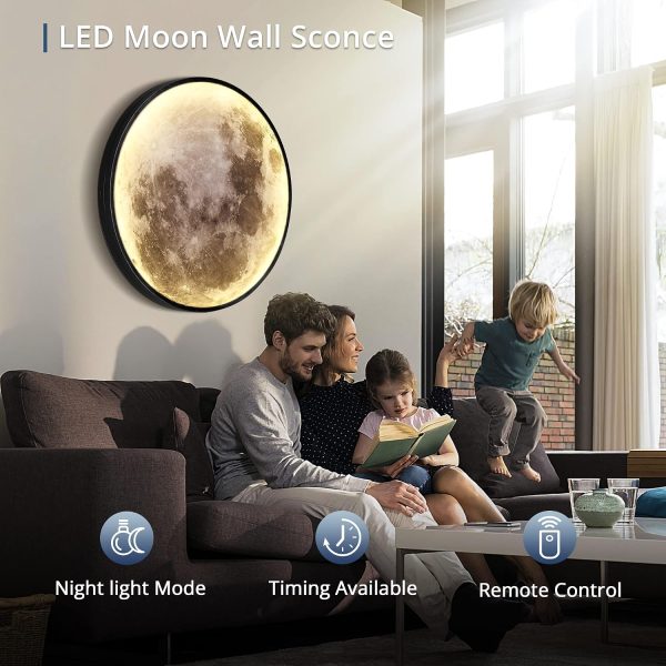 81QbT1rLL._AC_SL1500_.jpg Dimmable Moon Wall Light 23.6 inch Wall Lights with Remote Control Plug-in Modern LED Wall Light, 30W Black Wall Lamp Indoor Wall Mounted Ceiling Light Fixture for Living Room Hallway Stairs Shops