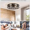 81R4EJtWRiL._AC_SL1500_.jpg windphoto 23" Caged Ceiling Fan with Light and Remote, Large Fandalier, Black | Flush Mount Low Profile, APP Control, Bladeless Industrial Enclosed, Quiet & Powerful for Bedroom, Kitchen, Dining Room