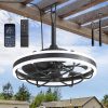 windphoto 20" Outdoor Ceiling Fans with Light, IP65 Waterproof Gazebo Fan
