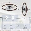 81RY2gtZl7L._AC_SL1500_.jpg windphoto 2 Pack 20" Modern Ceiling Fans with Lights and Remote, Brown | Fandelier, Dimmable Low Profile, Flush Mount, Stepless Color Temperature Change, 6 Speeds, Bedroom, Living Room, Kitchen