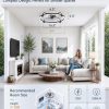 windphoto 24" Low Profile Ceiling Fans with Lights, Remote/APP Control, Brown | Wider Airflow, Stepless Dimmable LED, Quiet Reversible DC Motor, 6 Speeds, 3CCT, Timer, Bedroom, Living Room, Kitchen