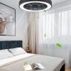81RncsbrhsL._AC_SL1500_.jpg windphoto 22in Bladeless Enclosed LED Ceiling Fan Light with Remote, Black | Flush Mount, Modern, 6 Speed Adjustable, 3000-6000K Dimmable, 3000LM, Indoor Bedroom Living Room, Remote/APP Control