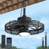 windphoto 20" Black IP65 Waterproof Outdoor Ceiling Fan with Light for Patios | APP&Remote Control,6-Speeds,3CCT Dimmable,Reverse DC Motor, Suitable for 10' x 12' Area,for Gazebo,Porch
