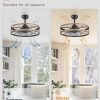 windphoto 22 inch Caged Fandelier Ceiling Fan Light with Remote, Brown | 6 Speed Adjustable,Timing, Quiet & Powerful DC, Large, Farmhouse, Industrial, Enclosed, Bladeless, Bedroom, Kitchen, Downrod