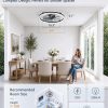 windphoto 24" Low Profile Ceiling Fans with Light and Remote, Fandelier Black | Reversible Airflow, 3000-6000K Dimmable LED, 6 Speeds, DC Motor, Memory, Timer, Flush Mount, Bedroom, Living Room, Kitchen