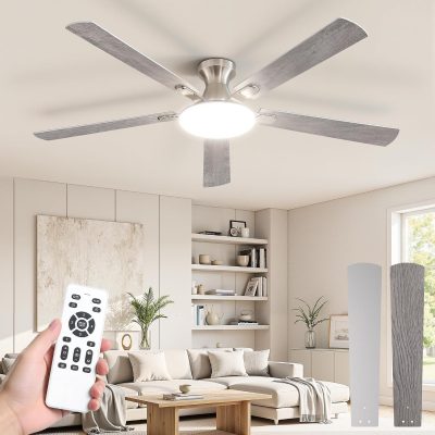 81TrkQGpOCL._AC_SL1500_.jpg windphoto 60 Inch Flush Mount Ceiling Fans with Lights, Remote & APP Control | 3CCT,Stepless Dimmable,Memory Function,Timer,6-speed,Reversible Blade, Quiet DC Motor, Damp-Rated, Living Room, Covered Patio