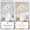 windphoto 24'' Low Profile Ceiling Fans with Lights and Remote, Wood Grain | 3000-6000K Dimmable LED, 6 Wind Speeds, Quiet Reversible DC Motor, Small Flush Mount Fandelier for Bedroom, Living Room