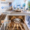 windphoto 24" Low Profile Ceiling Fans with Lights, Remote/APP Control, White | Wider Airflow, Stepless Dimmable LED, Quiet Reversible DC Motor, 6 Speeds, 3CCT, Timer, Bedroom, Living Room, Kitchen