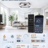 windphoto 24" Low Profile Ceiling Fans with Lights, Remote/APP Control, Brown | Wider Airflow, Stepless Dimmable LED, Quiet Reversible DC Motor, 6 Speeds, 3CCT, Timer, Bedroom, Living Room, Kitchen