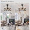 81VoLIn-FyL._AC_SL1500_.jpg windphoto 20 inch Fandelier Caged Ceiling Fan with Light and Remote, Brown | 6 Speed Adjustable,Timing, Quiet & Powerful DC, Small, Farmhouse, Industrial, Enclosed, Bladeless, Bedroom, Kitchen, Downrod
