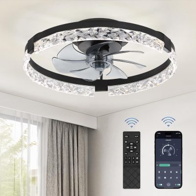 81VtJJjy7IL._AC_SL1500_.jpg windphoto 20 Inch Low Profile Ceiling Fans with Lights and Remote, Fandelier Ceiling Fan Flush Mount, 3000K-6000K Dimmable LED Fan Light, Black Modern Ceiling Fans with Lights for Bedroom | Flush Mount, Fandelier, 3000K-6000K, Dimmable LED, for Bedroom