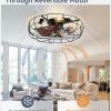 81WGUijwRlL._AC_SL1500_.jpg windphoto 23" Caged Farmhouse Ceiling Fans with Lights and Remote/App, Black | Flush Mount Bladeless Low Profile, Fandalier Large Rustic, Industrial Enclosed, Quiet & Powerful for Bedroom, Kitchen, Indoor