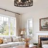 81WZqtuC5OL._AC_SL1500_.jpg windphoto 20" Caged Farmhouse Ceiling Fan with Light, Flush Mount, Black Gold | Remote&APP Control, Small Low Profile, Rustic Fandaliers, Industrial Bladeless Enclosed, Powerful Motor for Bedroom, Kitchen