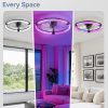81X6zS1HnL._AC_SL1500_.jpg windphoto Ceiling Fan with Light,23inch Low Profile Fandelier with Remote RGB | RGB,6 Speeds, Reversible DC Motor, Dimmable Flush Mount Fan Light, Modern fans for Bedroom