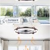 windphoto 24" Ceiling Fans with Lights, Low Profile Fandelier for Bedroom | Flush Mount Fan Light, Stepless Dimmable, App/Remote Control, 3 CCT Led, 6 Speeds, Quiet Reversible DC Motor, Brown