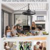 81Xkci80QL._AC_SL1500_.jpg windphoto 20" Outdoor Ceiling Fan No Light, Plug-in Waterproof Gazebo Fan | 6 Speeds, 3 Timers, 2 Hanging Rods, Mute Remote, Reversible Motor, Memory Function, Cage Design, for Pergola, Patio, Porch