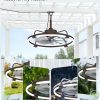 windphoto 24" Waterproof Brown Outdoor Ceiling Fan with Light for Gazebo | IP65 Wet Rated,APP Control,6-Speeds,3CCT Dimmable,Reverse DC Motor,Suitable for 12' x 14' Area,Plug In for Patio,Porch