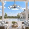windphoto 24" Waterproof Grey Outdoor Ceiling Fan with Light for Gazebo | IP65 Wet Rated,APP Control,6-Speeds,3CCT Dimmable,Reverse DC Motor,Suitable for 12' x 14' Area,Plug In for Patio,Porch
