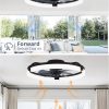 81YmG1mZ49L._AC_SL1500_.jpg windphoto 2 Pack 20" Ceiling Fans with Lights, Fandelier for Bedroom | Flush Mount Fan Light, Stepless Dimmable, App/Remote Control, 3 CCT Led, 6 Speeds, Quiet Reversible DC Motor, Black