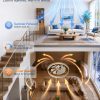 windphoto 24" Low Profile Ceiling Fans with Light and Remote, Fandelier Gold | Reversible Airflow, 3000-6000K Dimmable LED, 6 Speeds, DC Motor, Memory, Timer, Flush Mount, Bedroom, Living Room, Kitchen