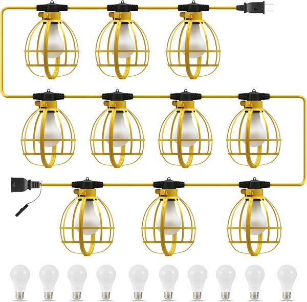 81aOgKBMMbL._AC_SL1500_.jpg windphoto 100FT Construction String Lights, 10 Bulbs 100W 10500LM Work Lights | with 10 Medium Base Sockets, Linkable Jobsite Lights, Weatherproof Temporary Lighting, for Patio, Workshop, Indoor&Outdoor