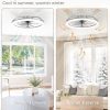 81aRCSIchdL._AC_SL1500_.jpg windphoto 23" Ceiling Fans with Lights and Remote for Bedroom, Grey | Low Profile Fan Light, 3000K-6000K Stepless Dimmable Fandelier, 6 Speed, Reversible DC Motor, APP & Remote Control, Low Noice