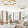 windphoto 2-Pack 24" Ceiling Fans with Lights, APP & Remote, Gold | Low Profile, Flush Mount, Fandelier, 3000K-6000K, Dimmable LED, for Bedroom
