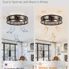 81aaY80foWL._AC_SL1500_.jpg windphoto 23" Caged Ceiling Fan with Light and Remote, Large Fandalier, Black | Flush Mount Low Profile, APP Control, Bladeless Industrial Enclosed, Quiet & Powerful for Bedroom, Kitchen, Dining Room