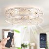 81avIEsygCL._AC_SL1500_.jpg windphoto 23" Caged Ceiling Fan with Light and Remote, Large Fandalier, White | Flush Mount Low Profile, APP Control, Bladeless Industrial Enclosed, Quiet & Powerful for Bedroom, Kitchen, Dining Room