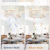 windphoto 20" Caged Farmhouse Ceiling Fan with Light, Flush Mount, White Gold | Remote&APP Control, Small Low Profile, Rustic Fandaliers, Industrial Bladeless Enclosed, Powerful Motor for Bedroom, Kitchen