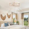 81bH9NJgoGL._AC_SL1500_.jpg windphoto 22 inch Caged Bladeless Ceiling Fan Light with Remote, White Gold | 6 Speed Adjustable,Timing, Quiet & Powerful DC, Small, Farmhouse, Industrial, Enclosed, Bladeless, Bedroom, Kitchen, Downrod