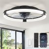 81bkNyYFzzL._AC_SL1500_.jpg Ceiling Fans with Lights 20 Inch Low Profile Fandelier with Remote Black | 6 Speeds, Reversible, Dimmable Flush Mount Fan Light, Modern Ceiling Fan with Lights for Bedroom Bladeless