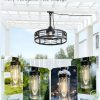 81bz3eDhmL._AC_SL1500_.jpg windphoto 22" Outdoor Ceiling Fans with Light,IP65 Waterproof Gazebo Fan | Outdoor Fan with Hanging Hook, Plug in, Remote Control,Caged, 6 Speeds, 4Timer, for Patio, Porch, Pergola, Canopy