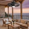 windphoto 20" Black IP65 Waterproof Outdoor Ceiling Fan with Light for Patios | APP&Remote Control,6-Speeds,3CCT Dimmable,Reverse DC Motor, Suitable for 10' x 12' Area,for Gazebo,Porch