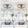 81cjlQ-ugcL._AC_SL1500_.jpg windphoto 19.7" Low Profile Ceiling Fans with Lights, APP & Remote, Black | Flush Mount, Dimmable LED, Quiet DC Motor, Reversible, 6 Speeds, Fandelier, for Bedroom