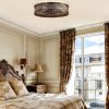 81crANUn8JL._AC_SL1500_.jpg windphoto 20" Caged Farmhouse Ceiling Fan and Light with Remote, Black Gold | Flush Mount, Bladeless Enclosed Fandelier, 6 Speed, Quiet Powerful DC, Rustic,Vintage, Rustic, Small, Bedroom, Kitchen