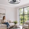 windphoto 24" Low Profile Ceiling Fans with Light and Remote, Fandelier Black | Reversible Airflow, 3000-6000K Dimmable LED, 6 Speeds, DC Motor, Memory, Timer, Flush Mount, Bedroom, Living Room, Kitchen